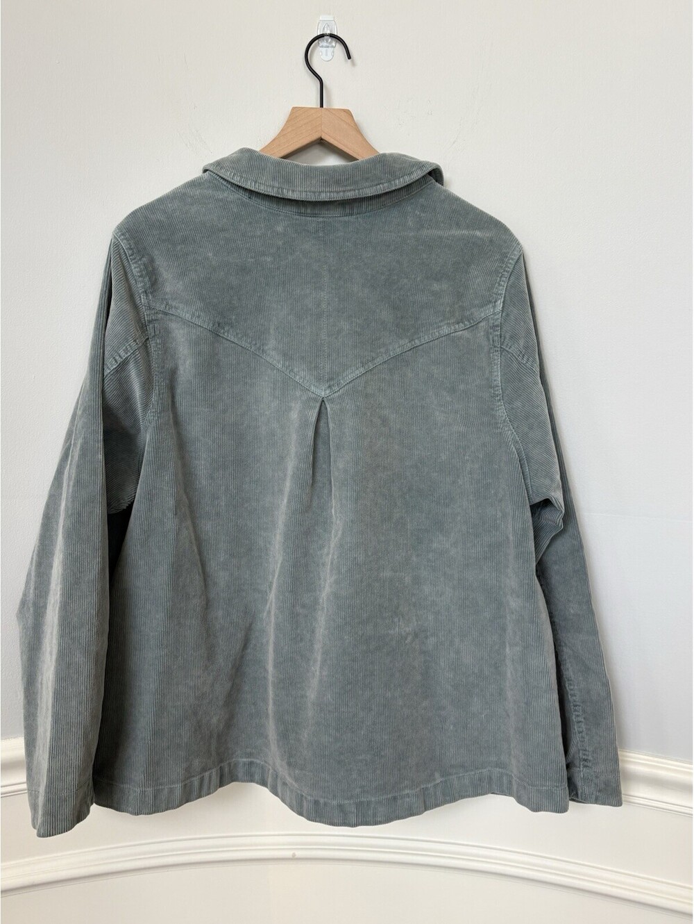 AnyBody Blue Solid Basic Jacket Button Front Pockets Long Sleeve Plus Size 2X - Picture 4 of 6